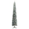 Sapin de Noël mince avec 300 LED boules et neige floquée 270 cm 