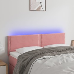 Tête de lit à LED Rose 144x5x78/88 cm Velours 