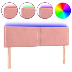 Tête de lit à LED Rose 144x5x78/88 cm Velours 