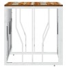 Table basse argenté acier inoxydable/bois massif récupération 