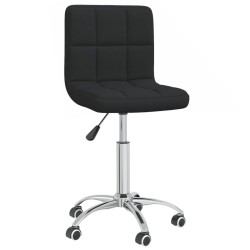 Chaise pivotante de salle à manger Noir Tissu 