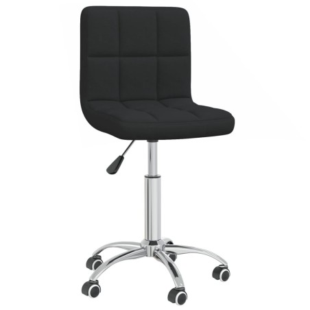 Chaise pivotante de salle à manger Noir Tissu 