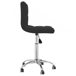 Chaise pivotante de salle à manger Noir Tissu 