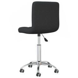 Chaise pivotante de salle à manger Noir Tissu 