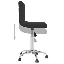 Chaise pivotante de salle à manger Noir Tissu 