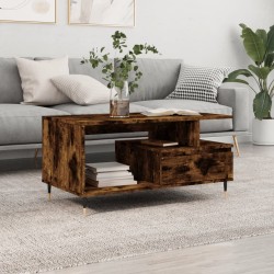 Table basse Chêne fumé 90x49x45 cm Bois d'ingénierie 