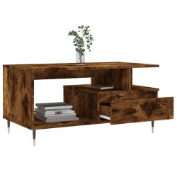 Table basse Chêne fumé 90x49x45 cm Bois d'ingénierie 