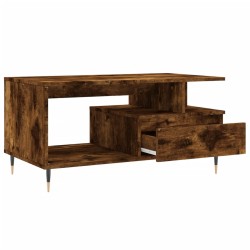 Table basse Chêne fumé 90x49x45 cm Bois d'ingénierie 