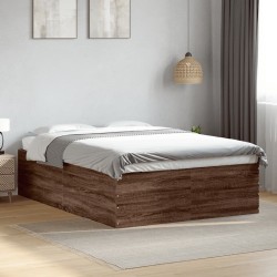 Cadre de lit sans matelas chêne marron 140x190 cm 