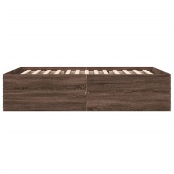 Cadre de lit sans matelas chêne marron 140x190 cm 
