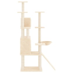 Arbre à chat avec griffoirs en sisal Crème 154 cm 