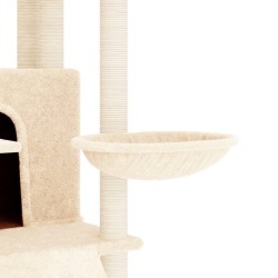 Arbre à chat avec griffoirs en sisal Crème 154 cm 