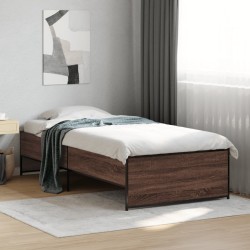Cadre de lit sans matelas chêne marron 75x190 cm 