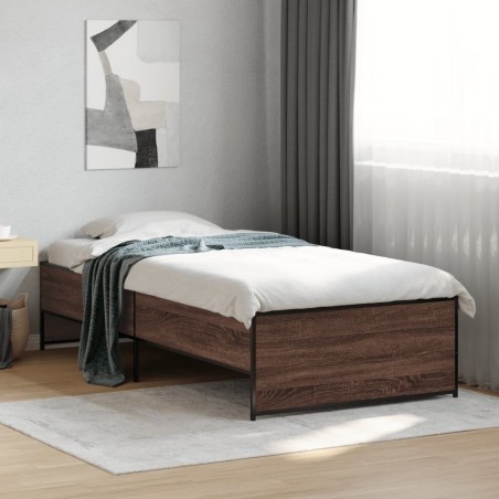 Cadre de lit sans matelas chêne marron 75x190 cm 