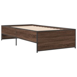Cadre de lit sans matelas chêne marron 75x190 cm 