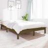 Cadre de lit sans matelas marron miel 160x200 cm bois massif 