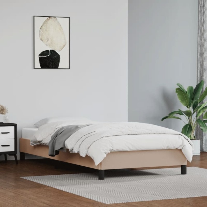 Cadre de lit sans matelas cappuccino 90x200 cm similicuir 