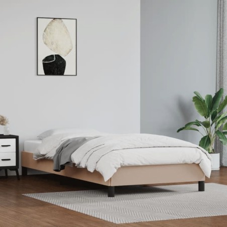 Cadre de lit sans matelas cappuccino 90x200 cm similicuir 