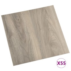 Dalles de plancher autoadhésives 55 pcs PVC 5,11 m² taupe 