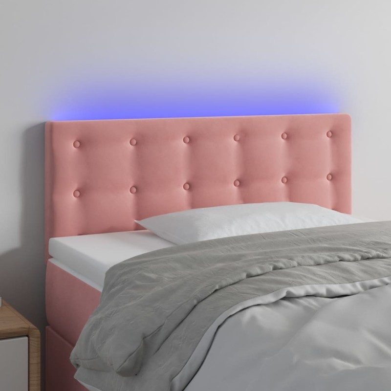 Tête de lit à LED Rose 90x5x78/88 cm Velours 