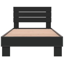 Cadre de lit sans matelas noir 100x200 cm 