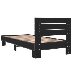 Cadre de lit sans matelas noir 100x200 cm 