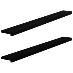 Appuis de fenêtre 2 pcs marron foncé bois de chêne massif 