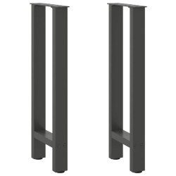 Pieds de table console Anthracite 2 pièces 38 x (72-73) cm Acier 