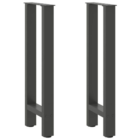 Pieds de table console Anthracite 2 pièces 38 x (72-73) cm Acier 
