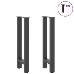 Pieds de table console Anthracite 2 pièces 38 x (72-73) cm Acier 