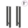 Pieds de table console Anthracite 2 pièces 38 x (72-73) cm Acier 
