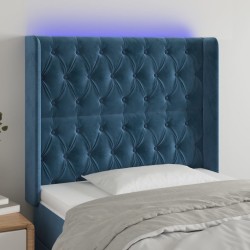 Tête de lit à LED Bleu foncé 103x16x118/128 cm Velours 