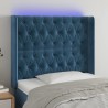 Tête de lit à LED Bleu foncé 103x16x118/128 cm Velours 