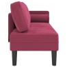 Chaise longue avec coussins rouge bordeaux velours 
