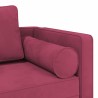 Chaise longue avec coussins rouge bordeaux velours 