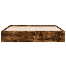 Cadre de lit sans matelas chêne fumé 200x200 cm 