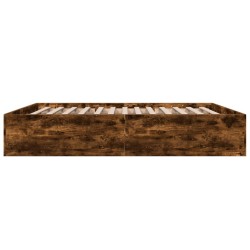 Cadre de lit sans matelas chêne fumé 200x200 cm 