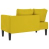 Chaise longue avec coussins jaune velours 