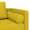 Chaise longue avec coussins jaune velours 