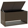 Coffre à coussins d'extérieur marron 100x55x55,5 cm polyrotin 