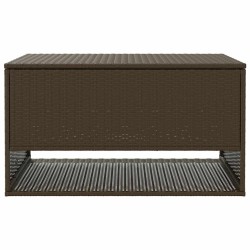 Coffre à coussins d'extérieur marron 100x55x55,5 cm polyrotin 