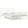 Cadre de lit sans matelas bois de pin massif 140x190 cm blanc 