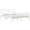 Cadre de lit sans matelas bois de pin massif 140x190 cm blanc 