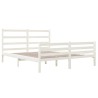 Cadre de lit sans matelas bois de pin massif 140x190 cm blanc 