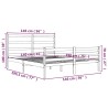 Cadre de lit sans matelas bois de pin massif 140x190 cm blanc 