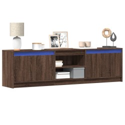 Meuble TV avec LED chêne marron 180x34x50 cm bois d'ingénierie 