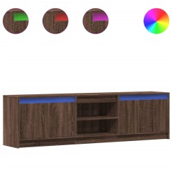 Meuble TV avec LED chêne marron 180x34x50 cm bois d'ingénierie 