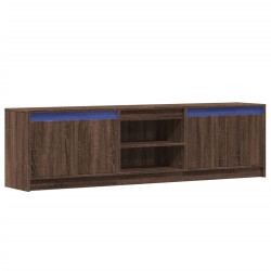Meuble TV avec LED chêne marron 180x34x50 cm bois d'ingénierie 
