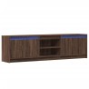 Meuble TV avec LED chêne marron 180x34x50 cm bois d'ingénierie 