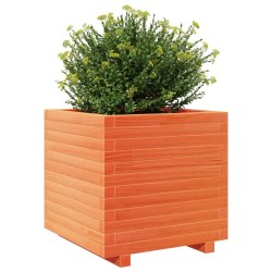 Jardinière cire marron 50x50x49,5 cm bois de pin massif 